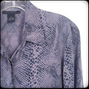 Express 100% silk long sleeve button up EUC