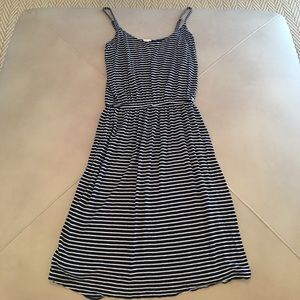 J. Crew. Blue and White Striped Dress.