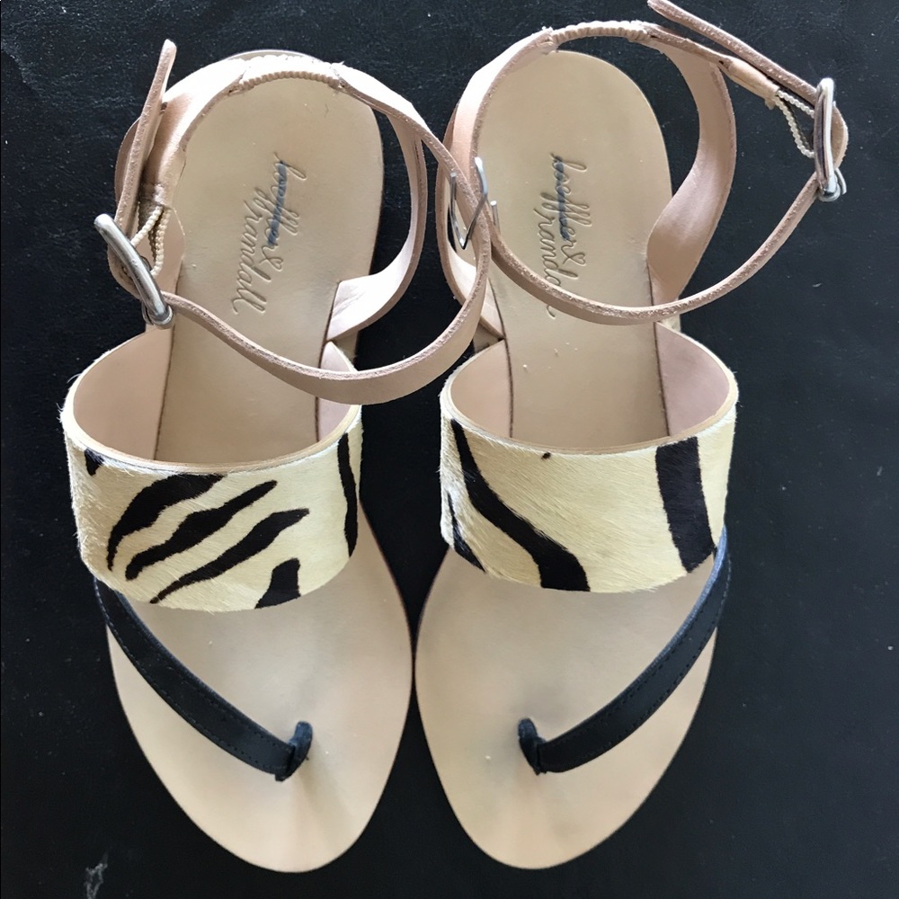 LOEFFLER RANDALL Sunny Sandals zebra calf fur 5 - Picture 3 of 4