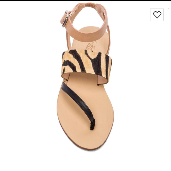 LOEFFLER RANDALL Sunny Sandals zebra calf fur 5 - Picture 2 of 4
