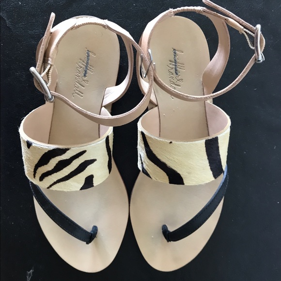 LOEFFLER RANDALL Sunny Sandals zebra calf fur 5 - Picture 3 of 4