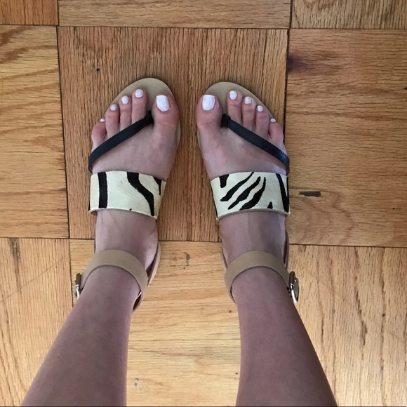 LOEFFLER RANDALL Sunny Sandals zebra calf fur 5 - Picture 4 of 4