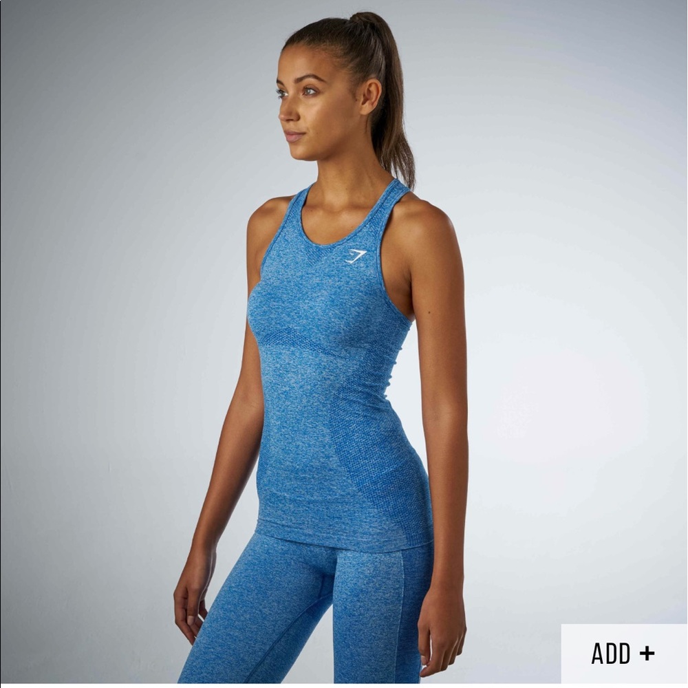 GYMSHARK seamless vest tank (blueberry marl)