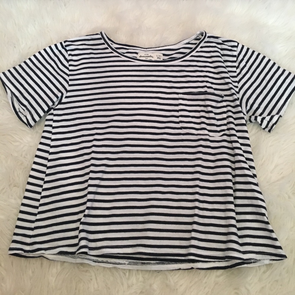 ABERCROMBIE STRIPED TSHIRT/CROP TOP