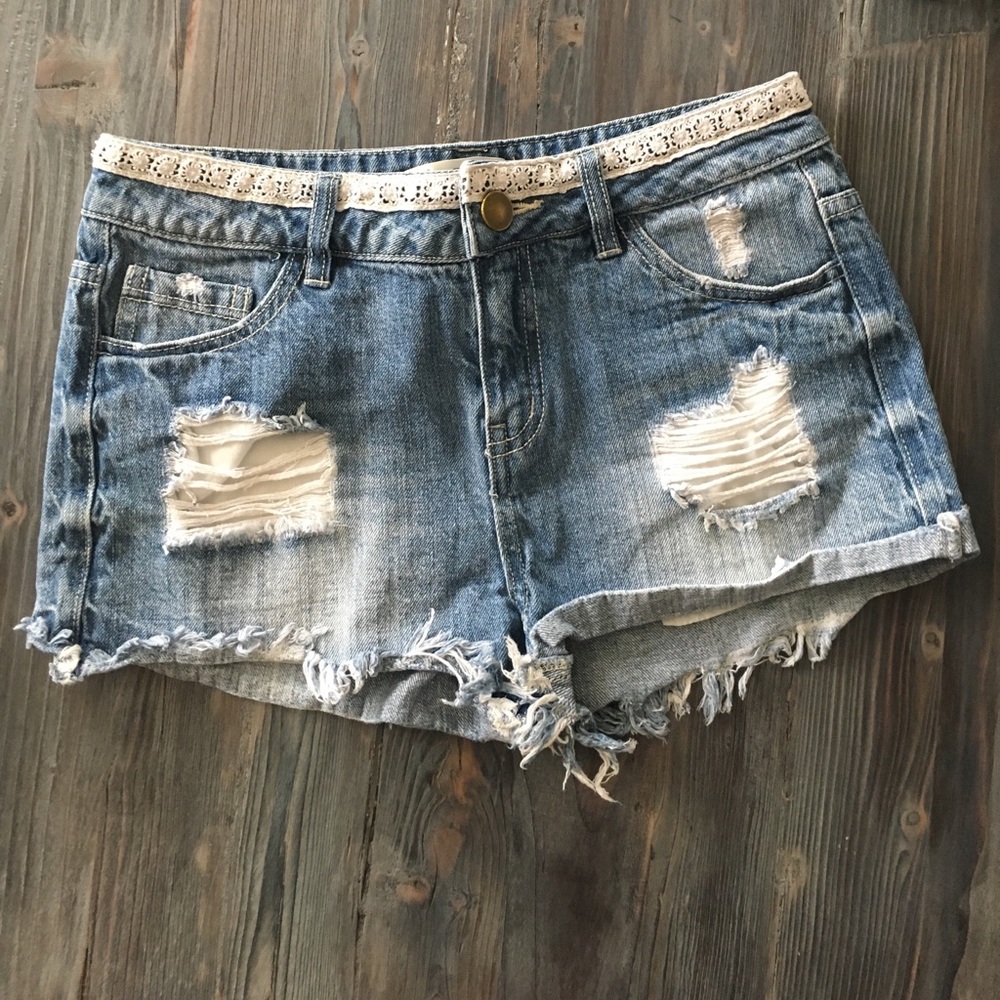 High waisted jean shorts!