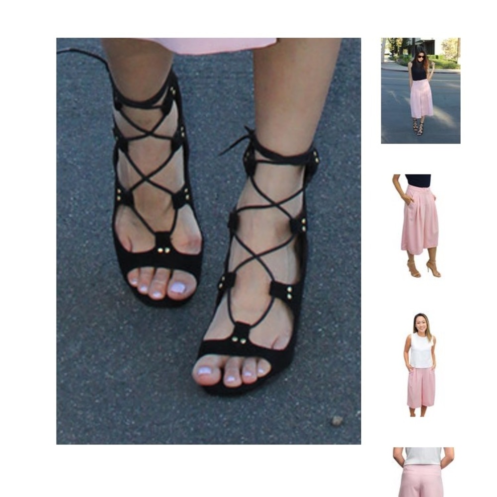 Statement Zara Black Lace-up Heels
