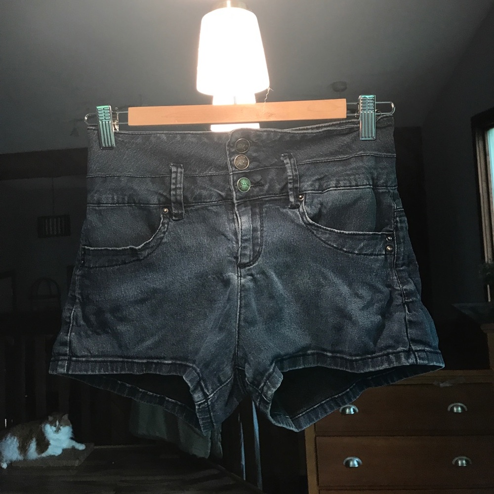 High waisted jean shorts