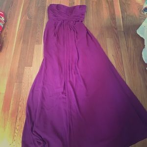Davids Bridal Sangria long bridesmaid dress