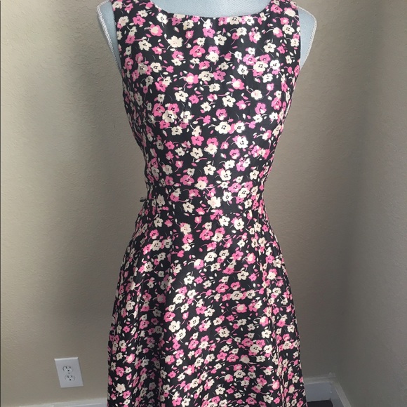 Black Floral Vintage Style Dress/ spring dress - Picture 2 of 5