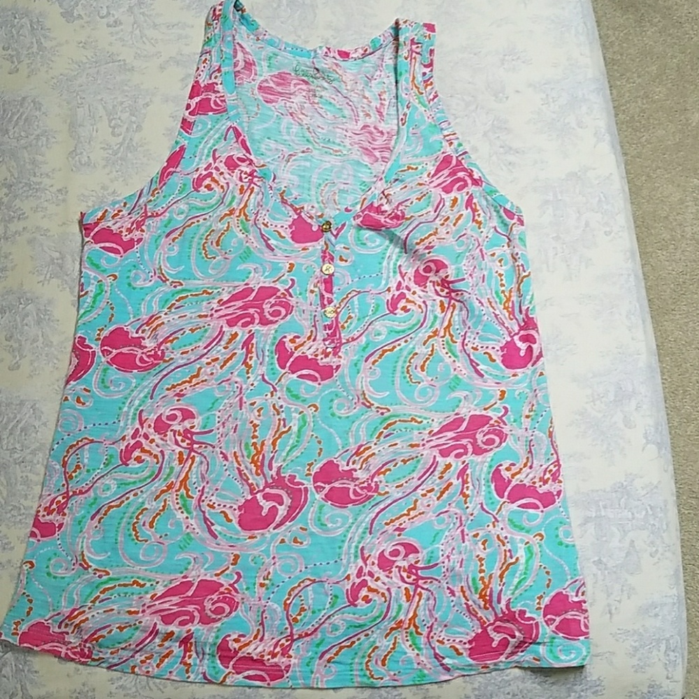Lilly pulitzer v neck sleeveless jelly fish top