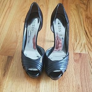 Guess Black peep toe Stilettos 7.5