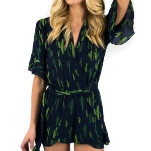 Cactus 🌵 Print V Neck Romper