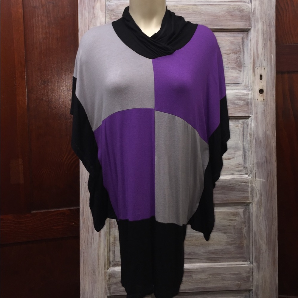 Purple Gray and Black Tunic