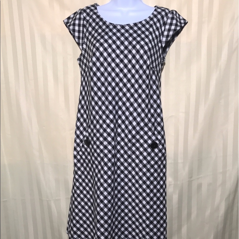 Karen Stevens black white check pattern dress