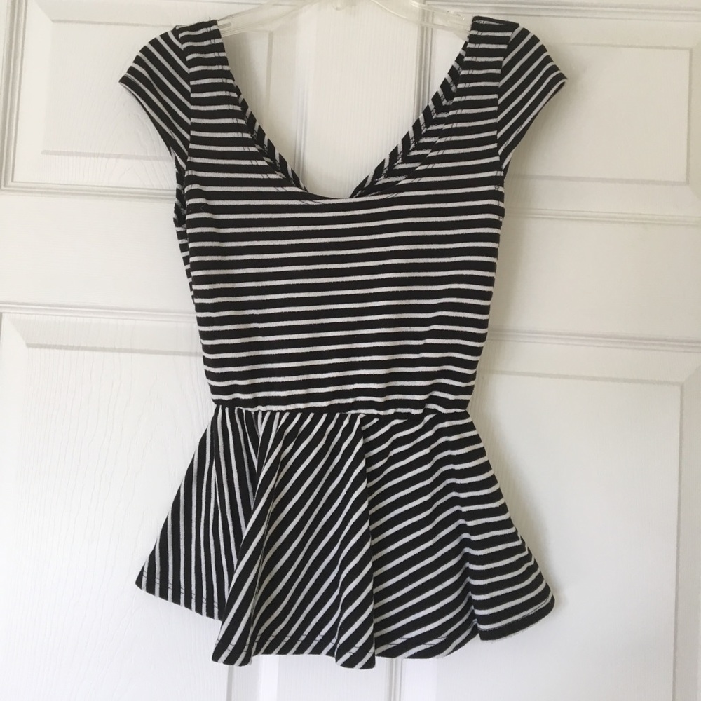 Striped peplum top