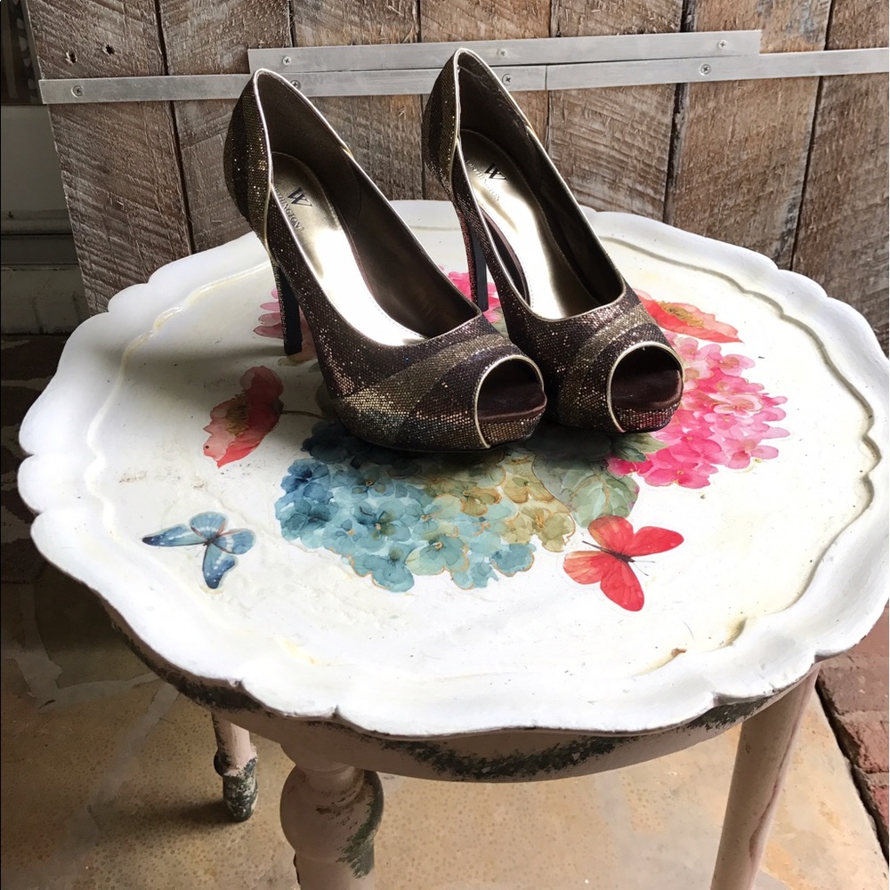 👠Brown Sequin Pumps 👡 •Worn Once•