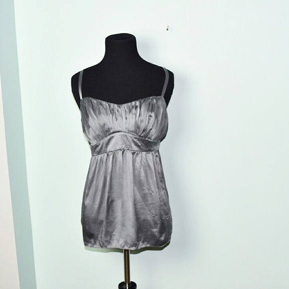 Tops - Beautiful Silky Steel Grey Blouse