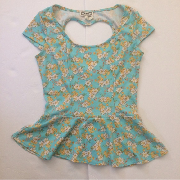 💙🌼PACSUN Floral Peplum Shirt - Picture 3 of 5