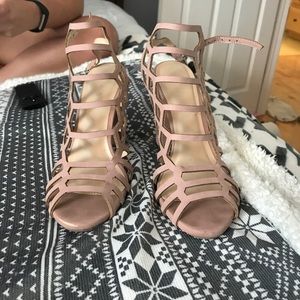 Light pink strapped heels