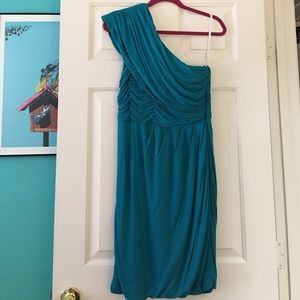 Tracy Reese turquoise one shoulder dress