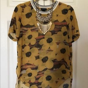 TOPSHOP yellow high low top