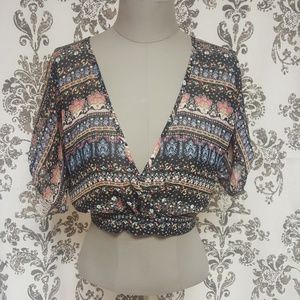 Boho chiffon crop top