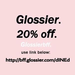 20% OFF GLOSSIER + FREE SHIPPING