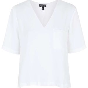 Topshop Raw Edge White Blouse
