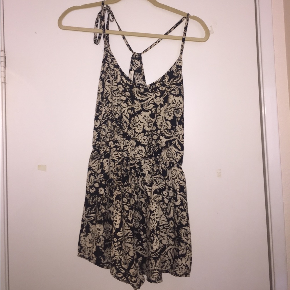 Black and ivory romper