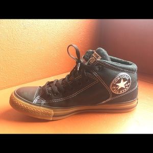 Converse All Star- Black with white stitching.