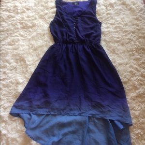 Blue ombré high low dress