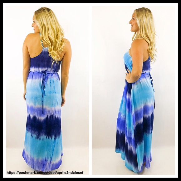 PRETTY PERSUASIONS TIE DYE LACE-UP MAXI DRESS - Picture 4 of 6