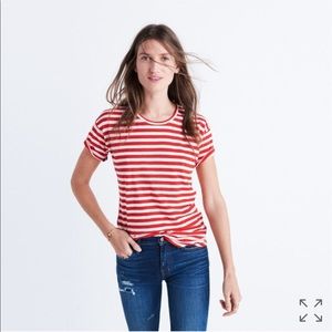 Whisper Cotton Crew Neck T in Sammie Stripe