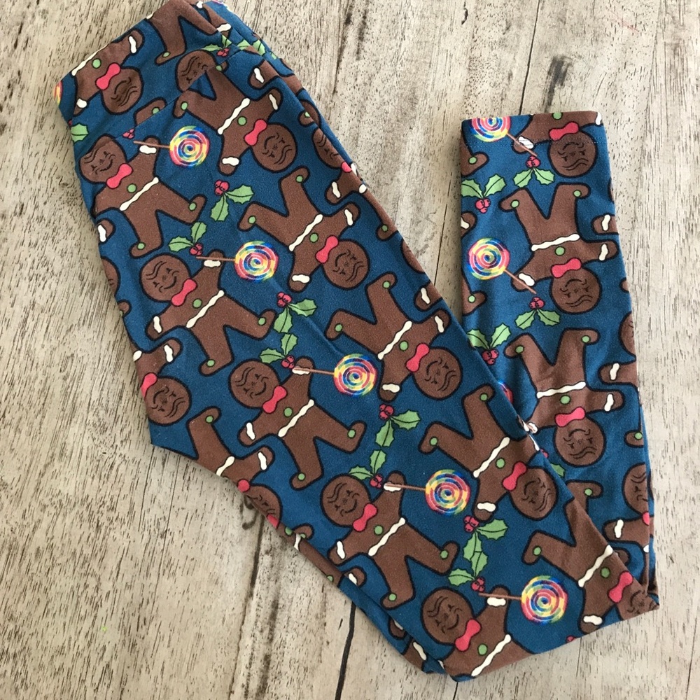 Lularoe Tween Gingerbread man leggings