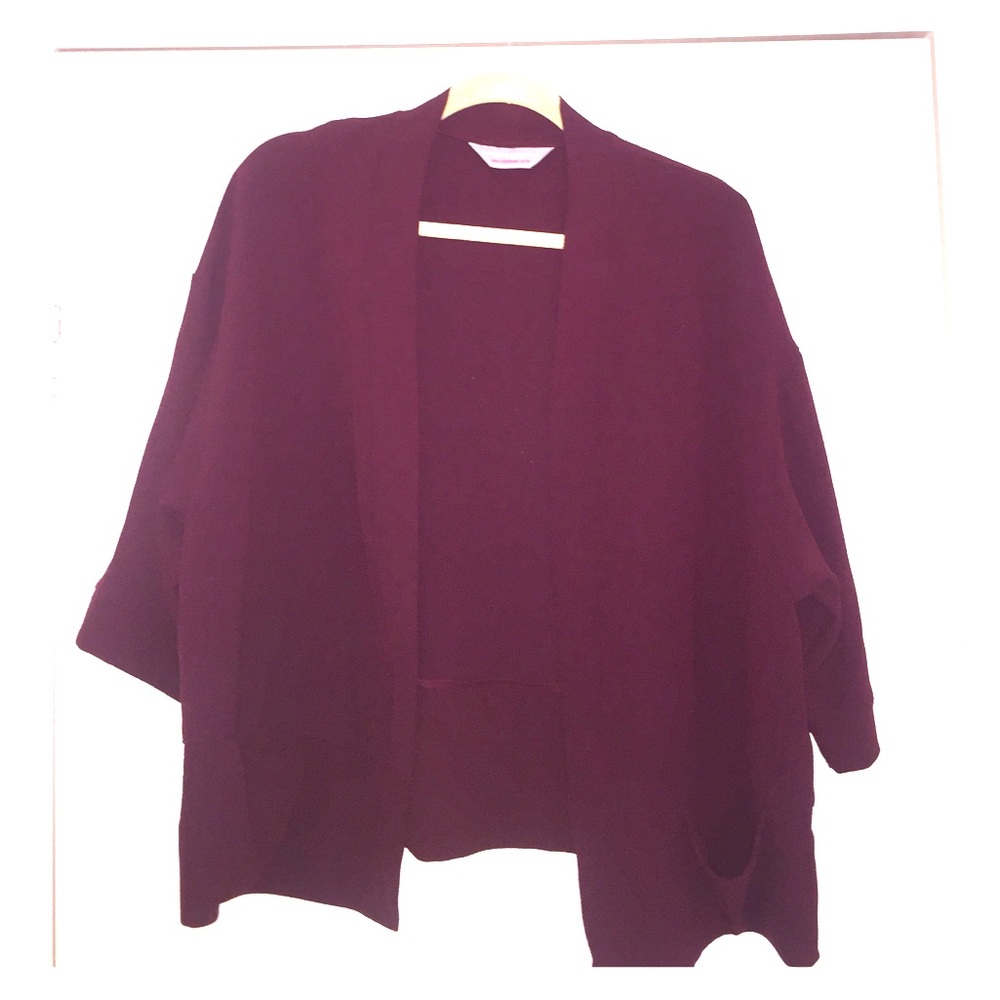 Burgundy sweater/professional cover up