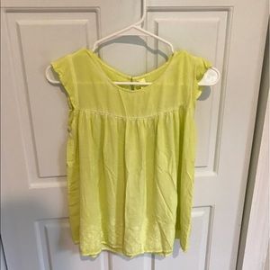 100% Rayon pastel yellow floral flow blouse