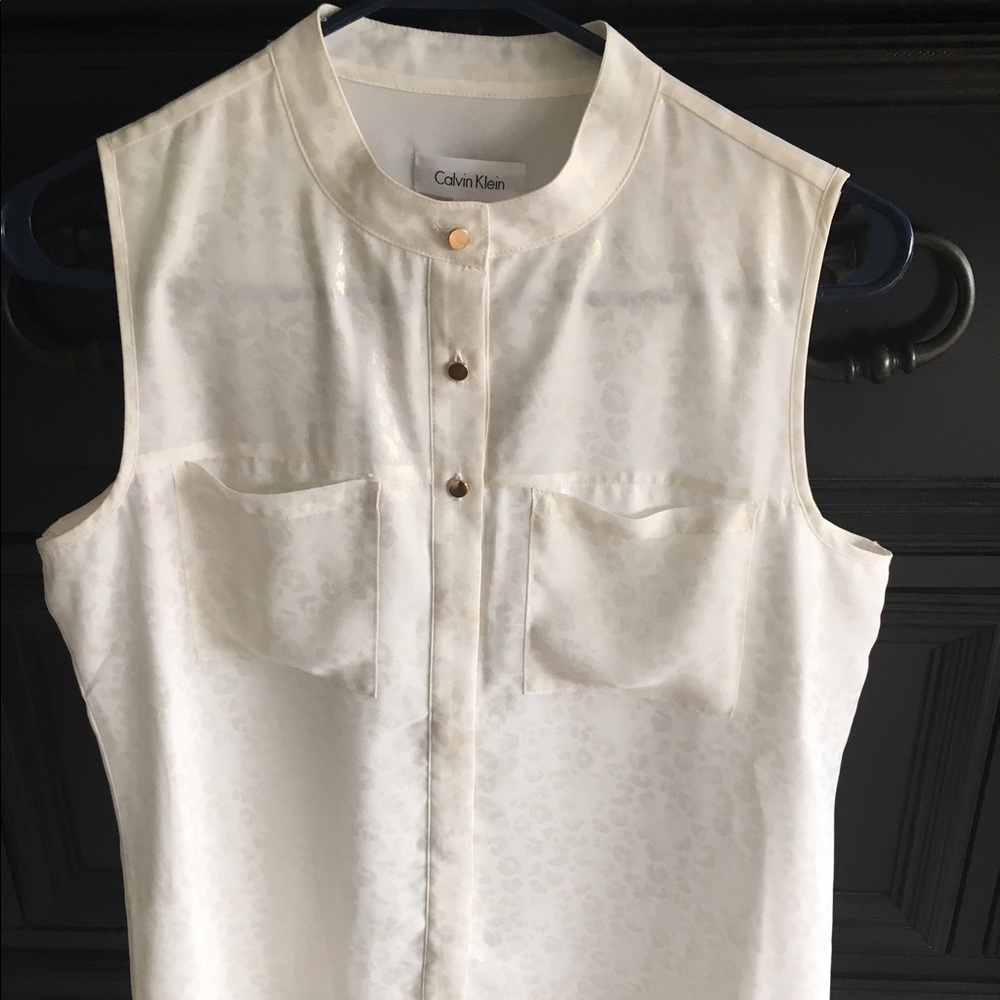 Calvin Klein sleeveless tunic blouse