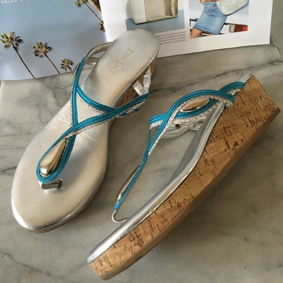 Shoes - 🌍 Eric Javits New York turquoise wedge sandal