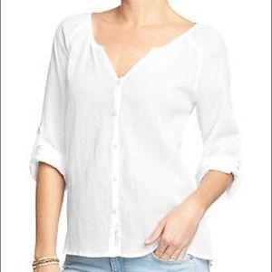 Old Navy white gauze boho top
