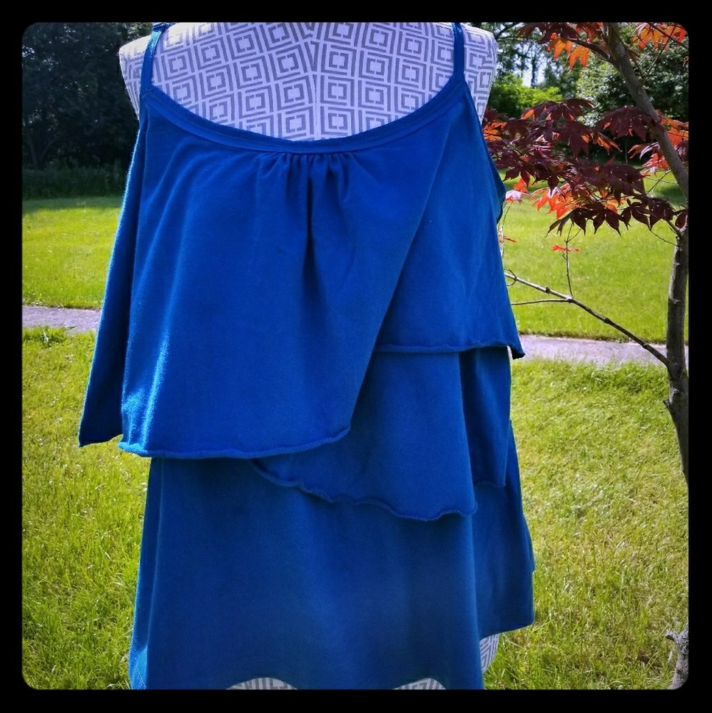 Three Old Navy ruffled tank tops.