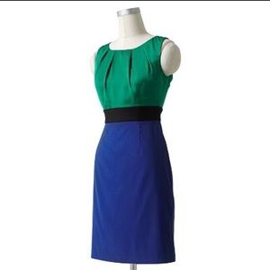 Blue & Green color block dress