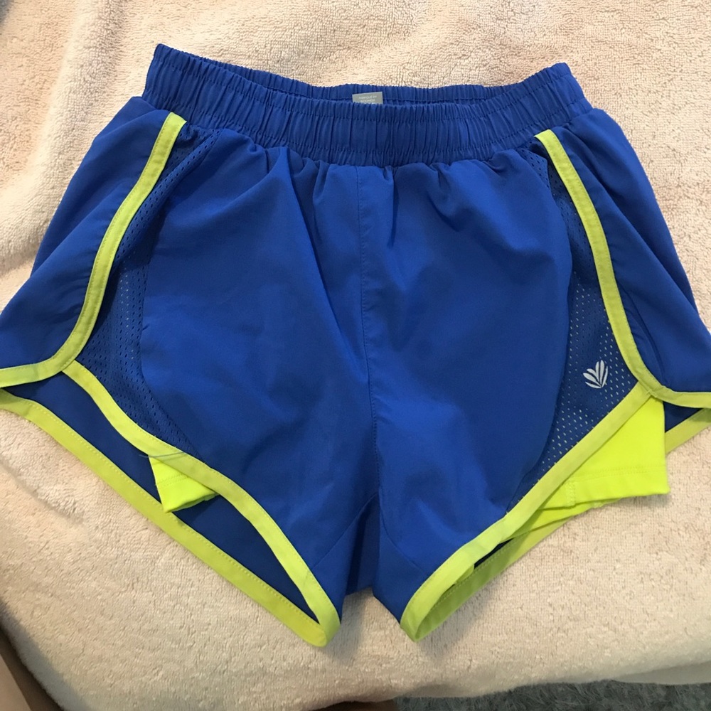 Blue running shorts