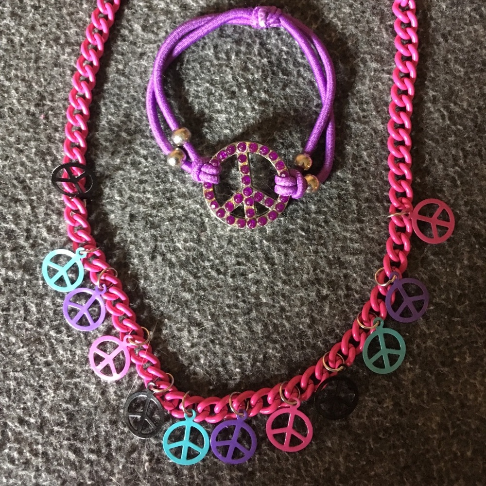 Peace Necklace and bracelet