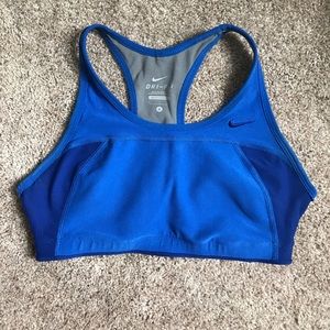 Blue Nike dri-fit sports bra