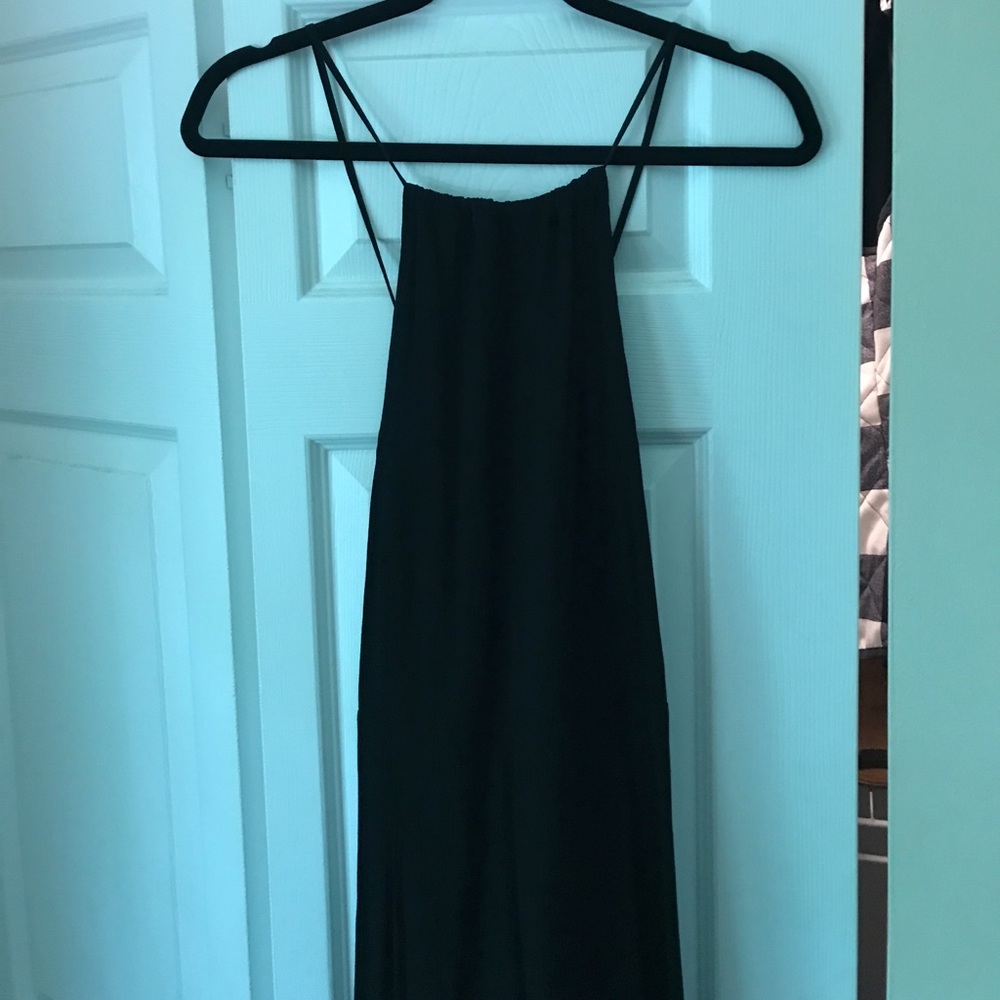 NWT Asos black tie back midi dress