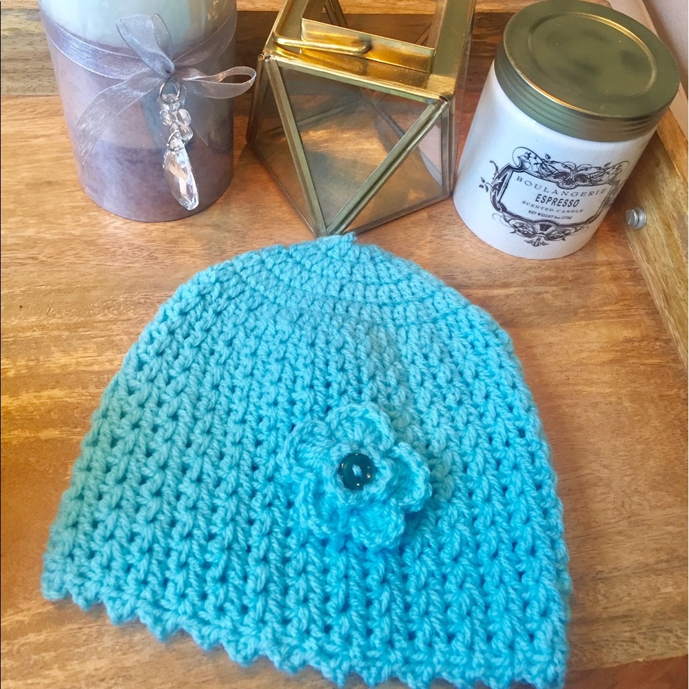 Blue knit hat