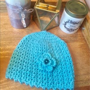 Blue knit hat