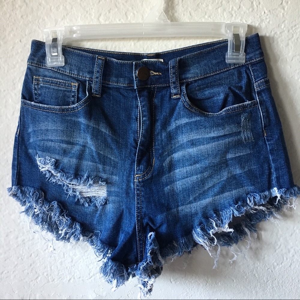 Distressed High Waisted Shorts