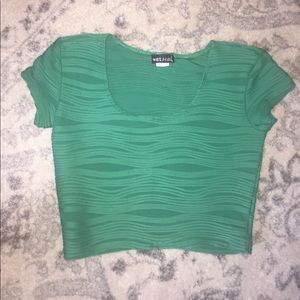 Kelly green ribbed crop top