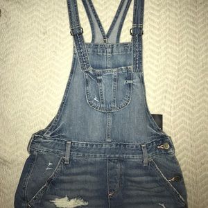 NWT Hollister Denim Overall Shorts